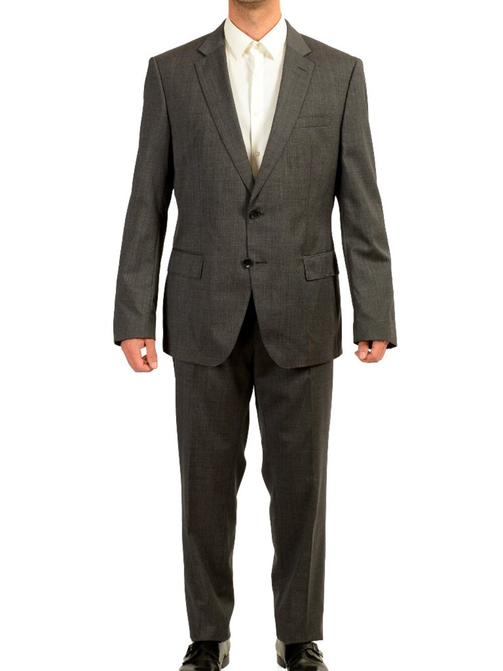 Hugo Boss Men's "Huge6/Genius5" Slim Fit 100% Wool Two Button Suit US 46R IT 56R
